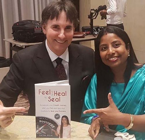 Back stage with Dr. John Demartini